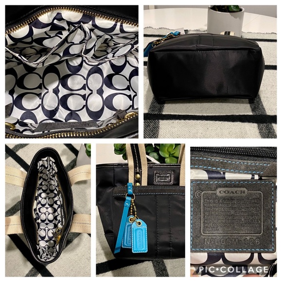 NWT COACH Hamptons Small Satin Tote Black L05M 126 - Picture 8 of 8